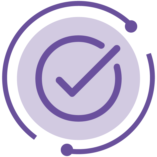 Pictogramme représentant un V violet